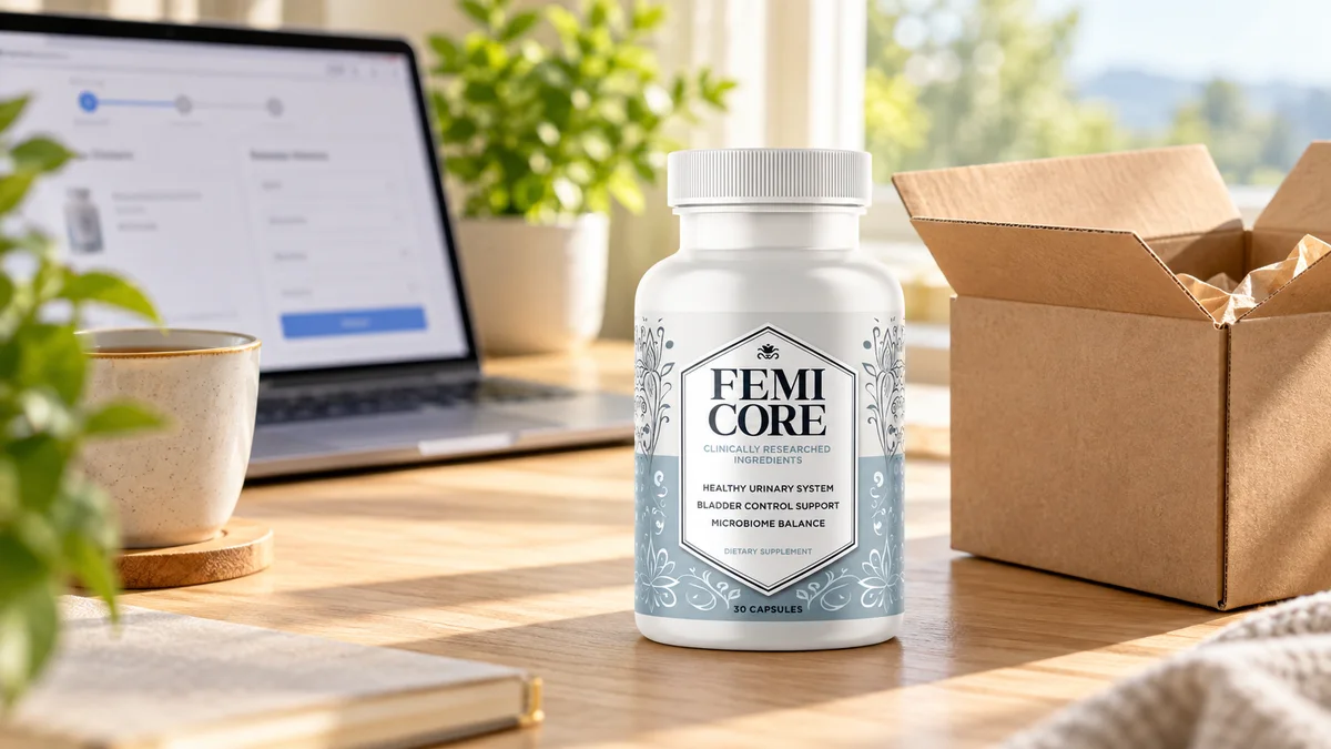 FemiCore official website: genuine FemiCore bladder support bottle ordered safely online
