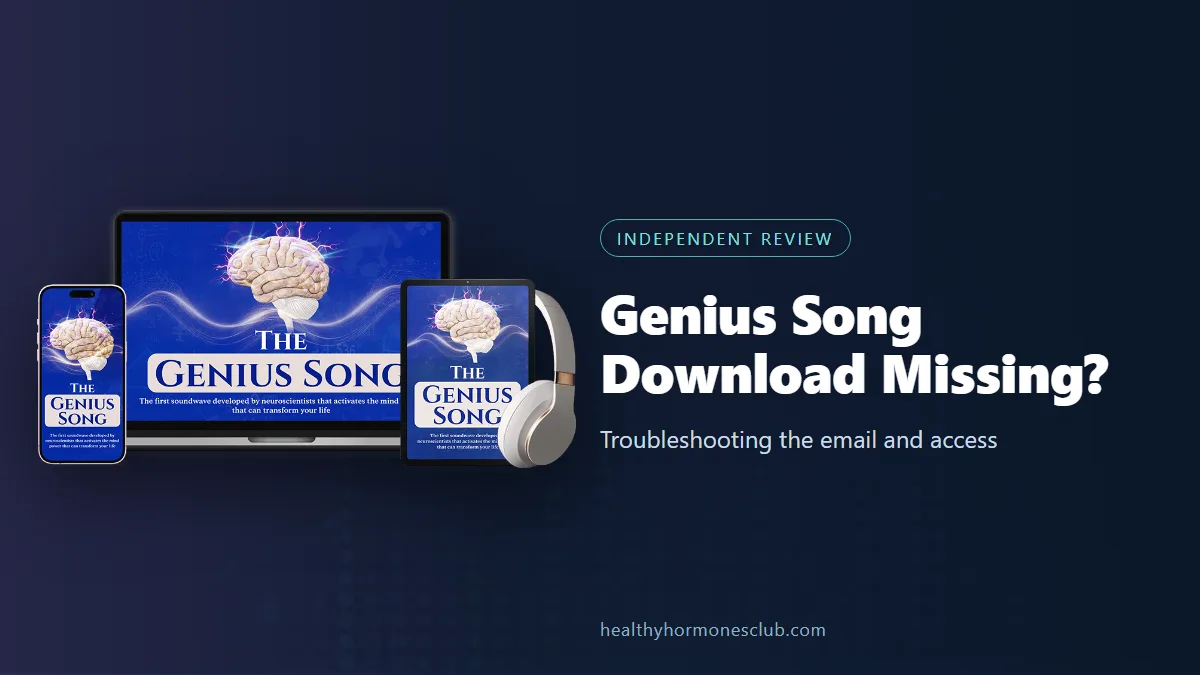 The Genius Song download troubleshooting: the seller's device mockup with a missing email and access fixes label